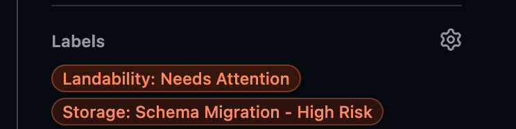 GitHub pull request high risk label screenshot